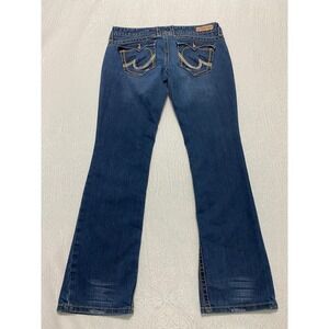 Express‎ Jeans Women's 12 Blue Decorative Stitching Embroidered Flap Pockets